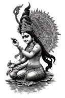 hinduism durga devi tattoo design idea