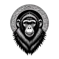 Aztec calendar monkey swinging tattoo design idea