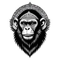 Aztec calendar monkey swinging tattoo design idea