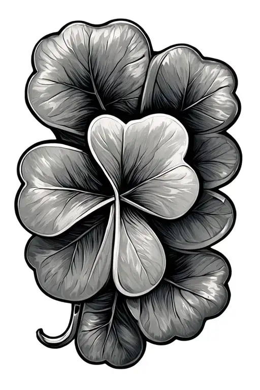 four leave clover,  Horse Shoe, Raging bull tattoo design idea