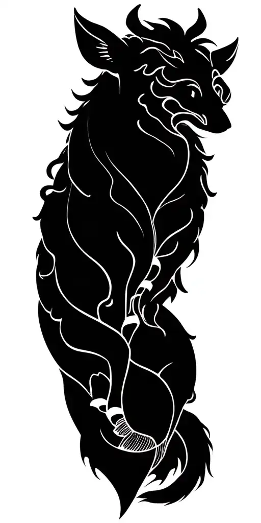 Leo and pig zodiac sign intertwined tattoo design idea