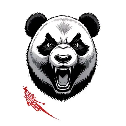 Samurai Panda Angry tattoo design idea