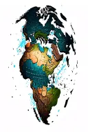 World Map tattoo design idea