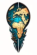 World Map tattoo design idea