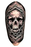 hexagon pattern inspired love hate tattoo design idea