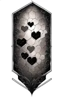 hexagon pattern inspired love hate tattoo design idea