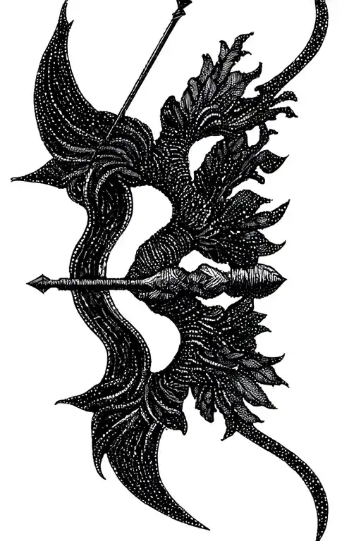 bow and arrow tattoo design idea