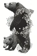 bear and risk are rich   tattoo design idea