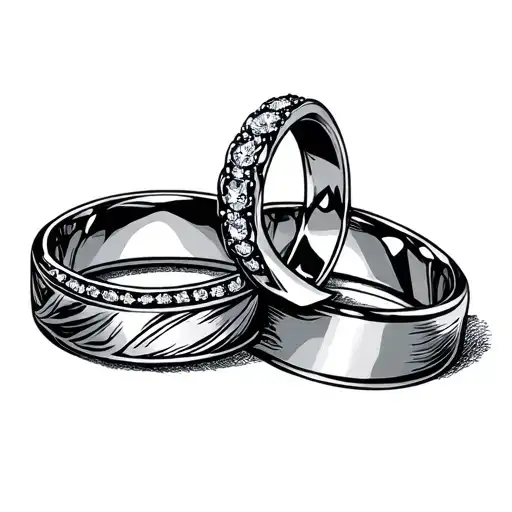 wedding rings tattoo design idea
