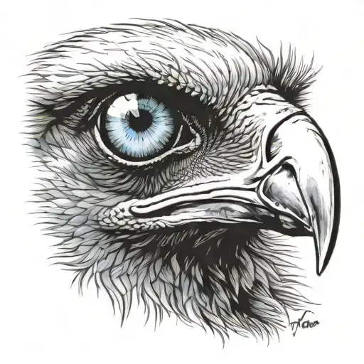 eye of a vulture-a pale blue eye, with a film over it tattoo design idea