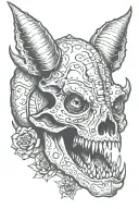 triceratops scull tattoo design idea