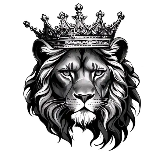 Leo with a crown on her head tattoo design idea