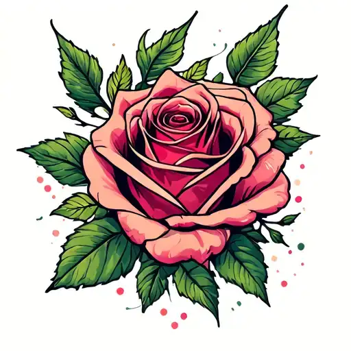 love rose life tattoo design idea