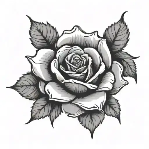 rose with 999 tattoo design idea