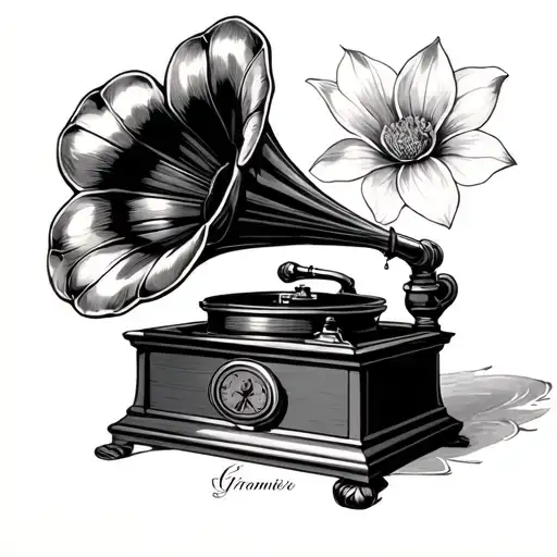 Gramophone tattoo design idea