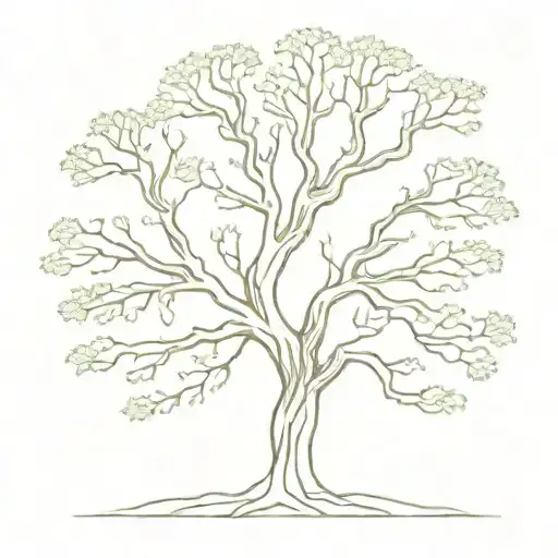 white ink live oak tree tattoo design tattoo design idea