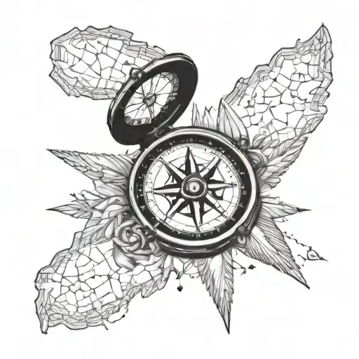 A compass with coordinates of significant locations in France, Cali, and Mexico, symbolizing your love for travel and exploration tattoo design idea