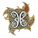 Celtic letters cjap tattoo design idea