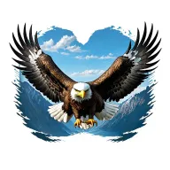 bald eagle soaring tattoo design idea