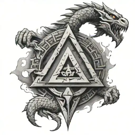 god of war jormungand with the valknut portal tattoo design idea