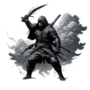 Dark clouds that go with a dark ninja tattoo design idea