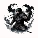 Dark clouds that go with a dark ninja tattoo design idea