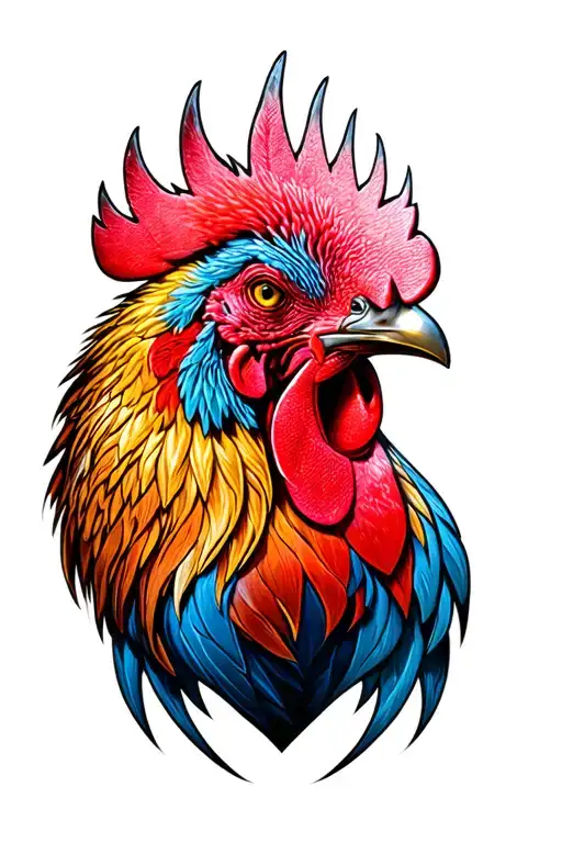 fighting game rooster head tattoo tattoo design idea