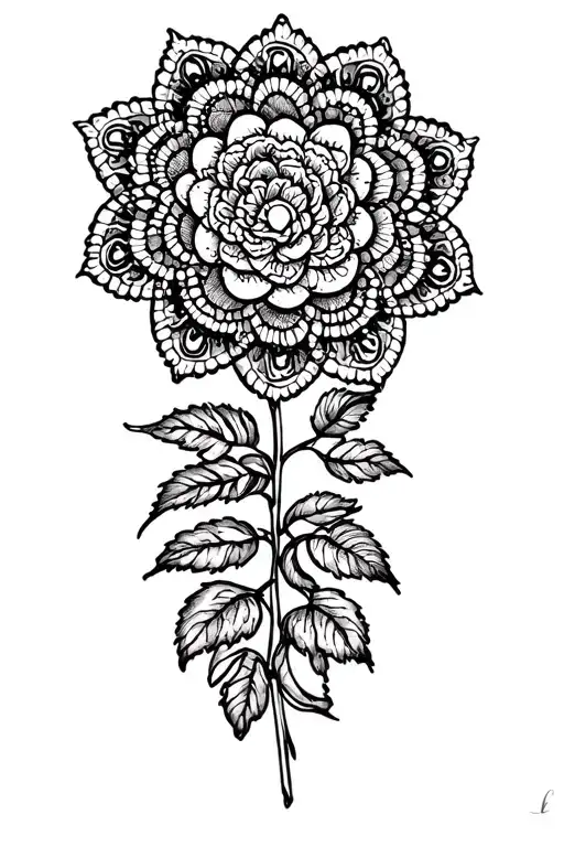 mandala rosette tattoo design idea