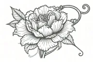 Fishing Hook with Carnation Flower tattoo design idea