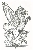gryphon dancing tattoo design idea