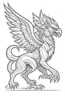 gryphon dancing tattoo design idea