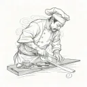 Japanese chef knife tattoo design idea
