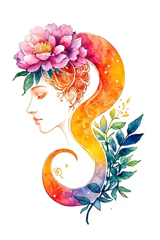 virgo and cancer zodiac sign tattoo design idea