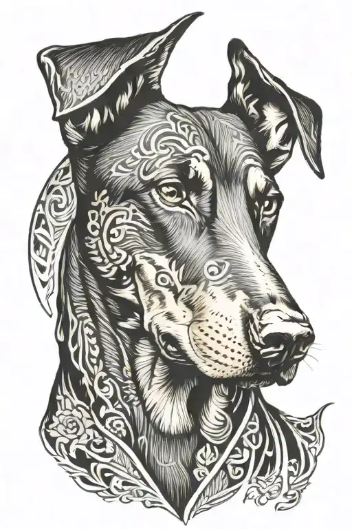 doberman dog tattoo design idea