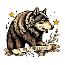 wolf and bear tattoo design idea
