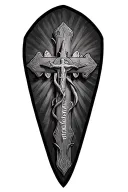 triple crosses horizontal with bible verse mathew 6:14 tattoo design idea