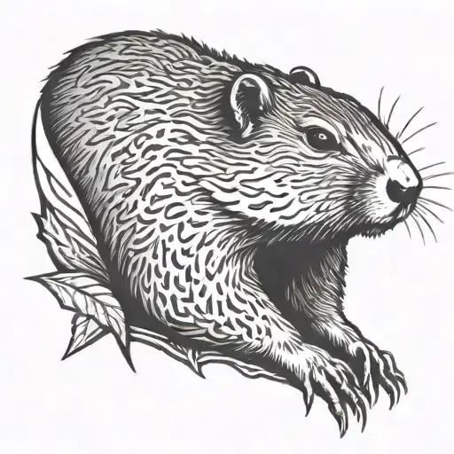 groundhog tattoo design idea