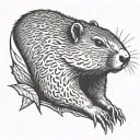 groundhog tattoo design idea