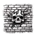 brick wall hard body tattoo design idea