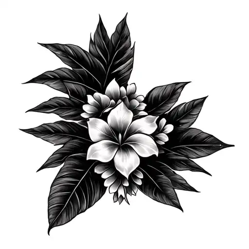 underside of a surfboard with a lei tattoo design idea