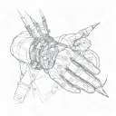 a man with a pair of scissors on his arm tattoo design idea