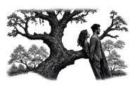 father boyfriend tree memorial tattoo design idea
