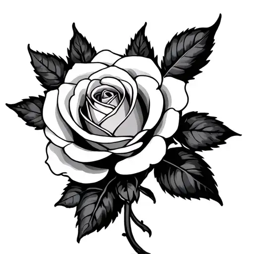 yorkshire rose surrounded tattoo design idea