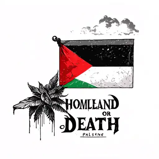 "Homeland or Death" Palestine tattoo design idea