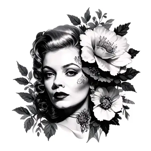 vivienne westwood with lili flowers surrounded tattoo design idea
