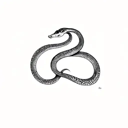 444 with a fine line snake slithering tattoo design idea