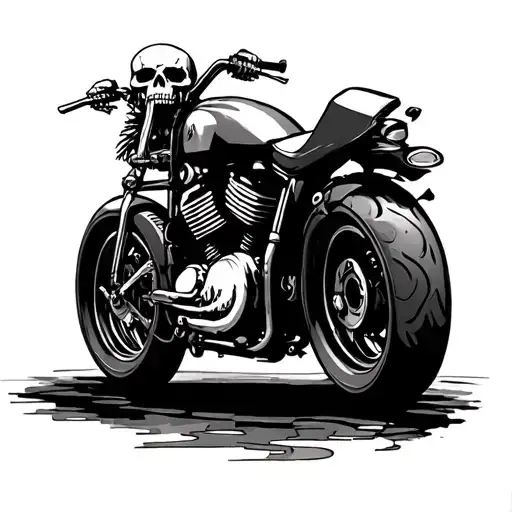 Skeleton Motorcycle tattoo design idea