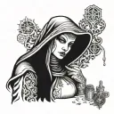whore nun gamble tattoo design idea