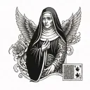whore nun gamble tattoo design idea