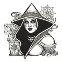 whore nun gamble tattoo design idea